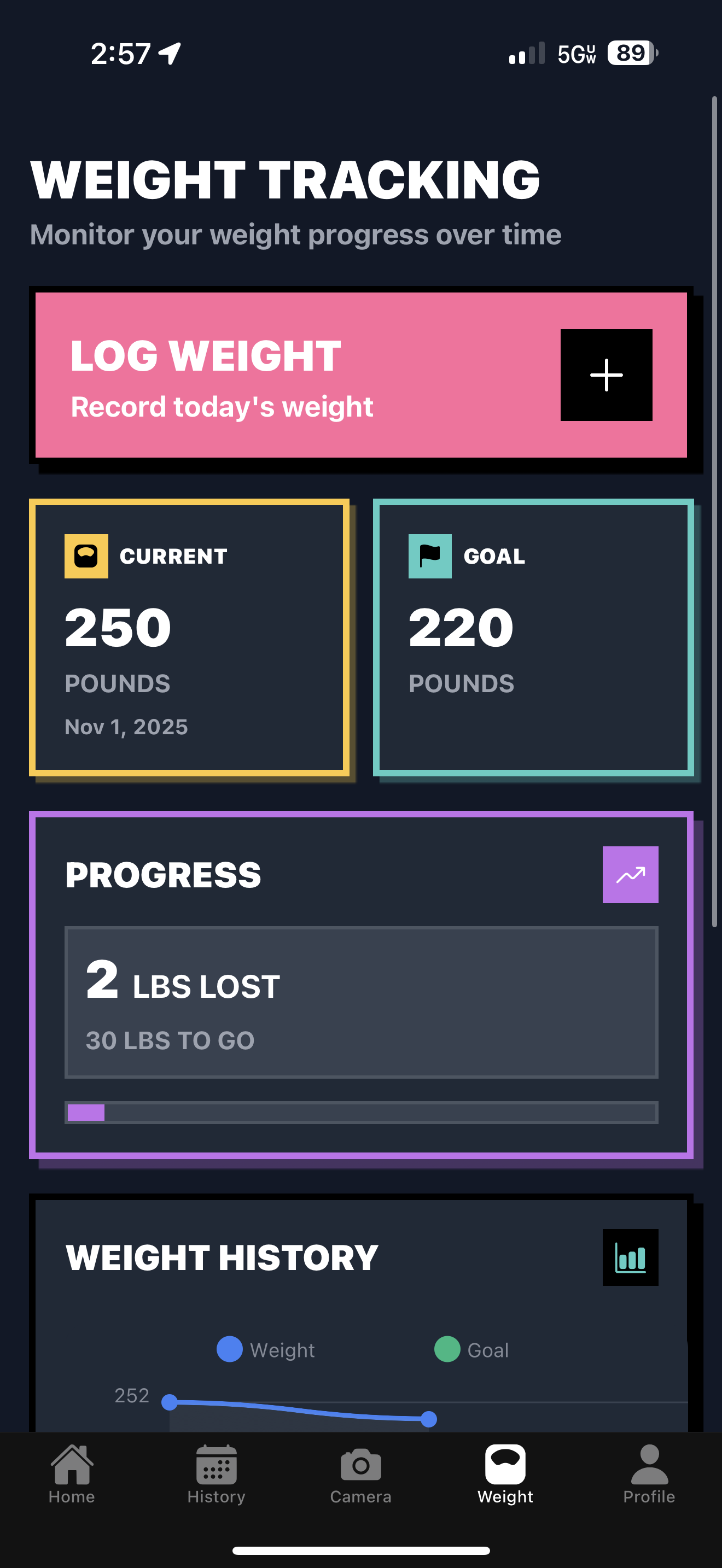 Weight Tracking - Monitor your progress